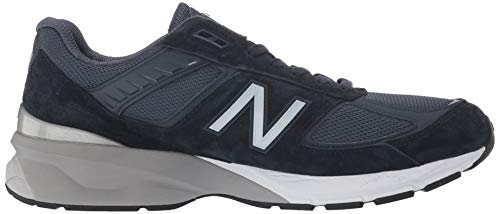 New Balance Men's Made in US 990 V5 Sneaker, Navy/Silver, 7
