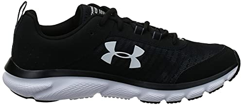 Under Armour mens Charged Assert 8 Running Shoe, Black/White, 12 US