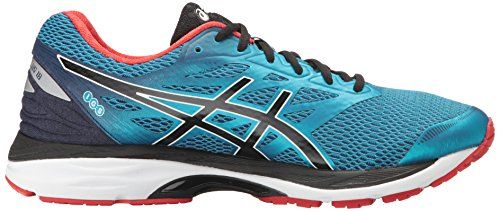 ASICS Men's Gel-Cumulus 18 Running Shoe, Island Blue/Black/Vermilion, 11.5 M US