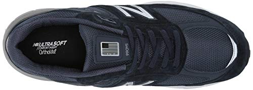 New Balance Men's Made in US 990 V5 Sneaker, Navy/Silver, 7