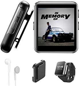16GB Clip MP3 Player with Bluetooth, Sports Watch MP3 Player with Touch Screen, Mini MP3 Player with Headphones,Voice Recorder,E-Book,HiFi Lossless Sound...
