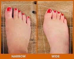wide feet and narrow feet